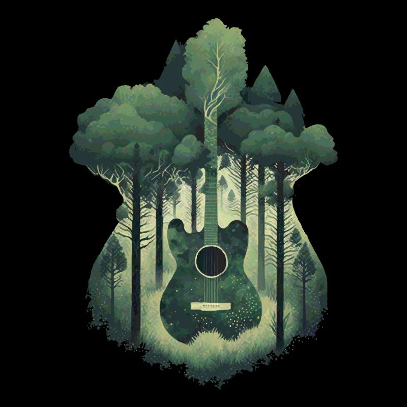 Guitar Forest Tree Growing From the Guitar