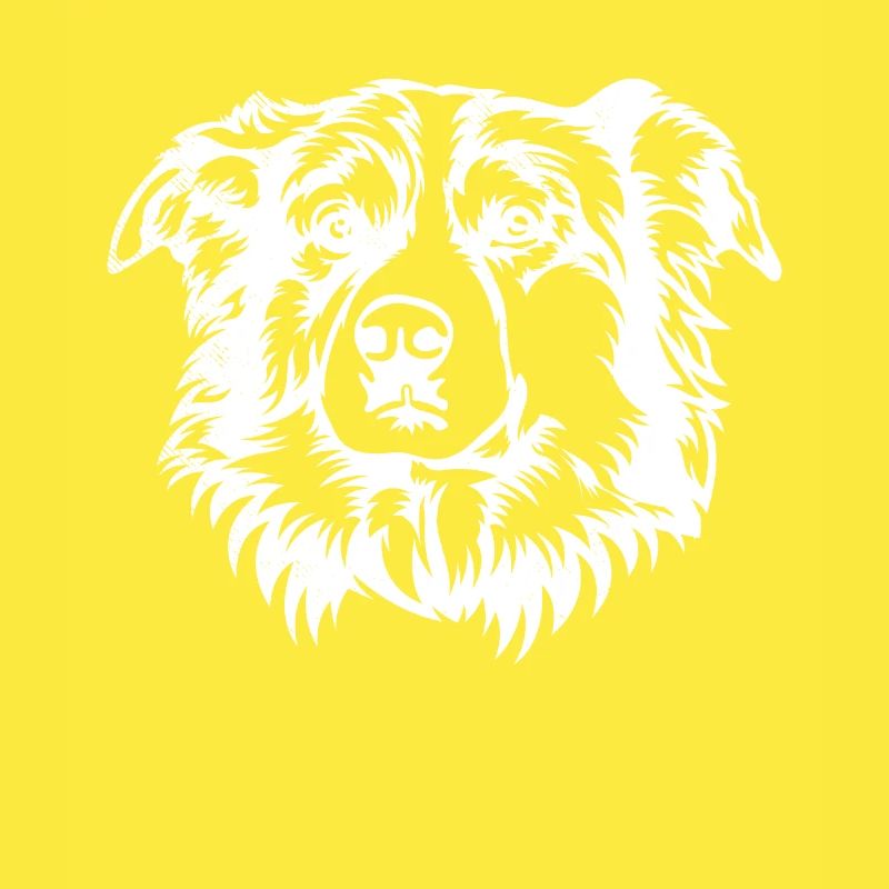 Thème de dessin graphique de visage de chien AUSSIE mignon