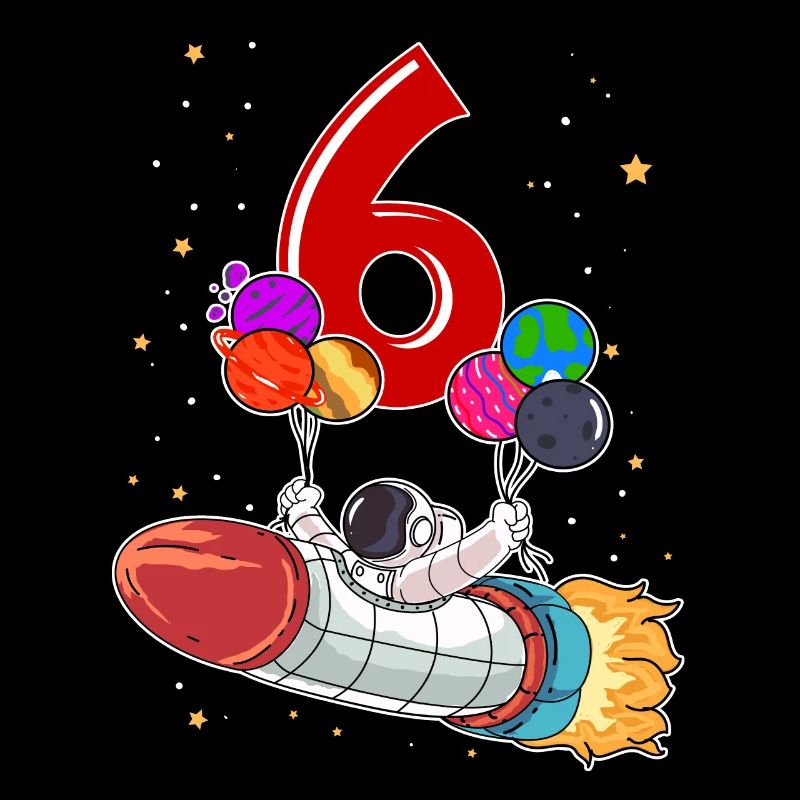 Astronaut 6 Years Space Rocket 6th Birthday