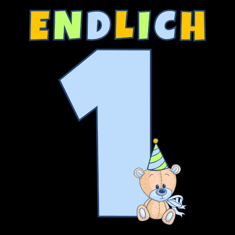 ENDLICH 1 Erster Geburtstag Kindergeburtstag Bär