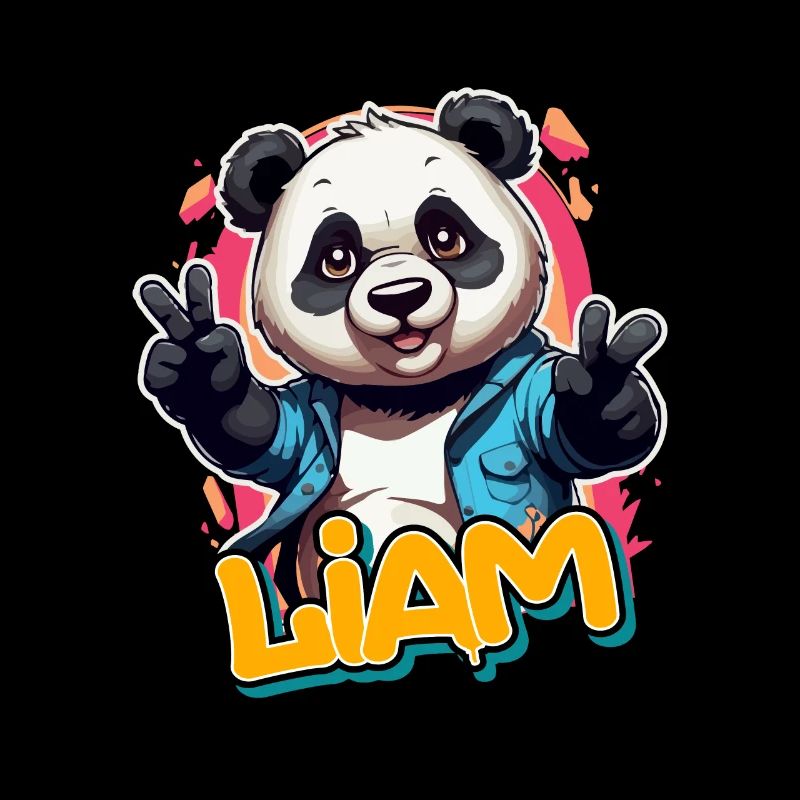LIAM - Handsome Boy Name with Cool Panda