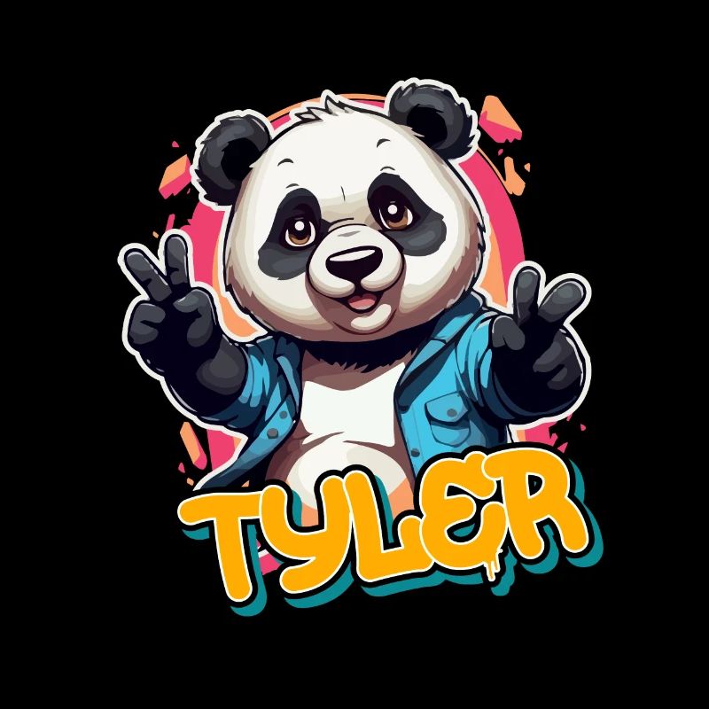 TYLER - Handsome Boy Name with Cool Panda
