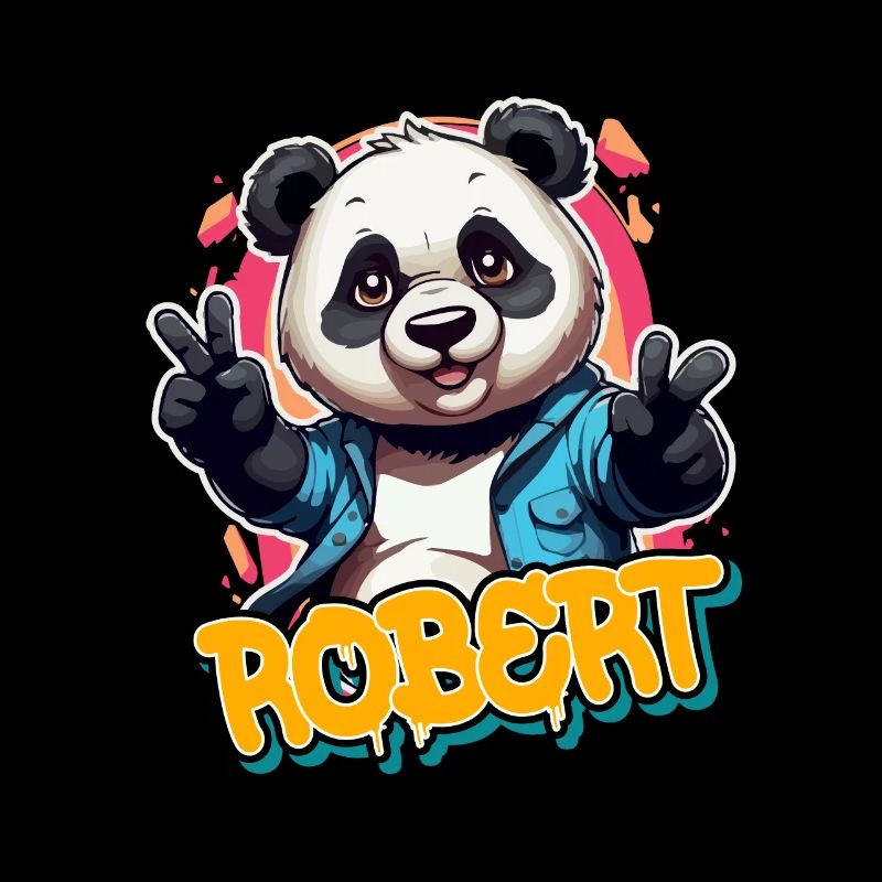 ROBERT - Beau nom de garçon avec Cool Panda