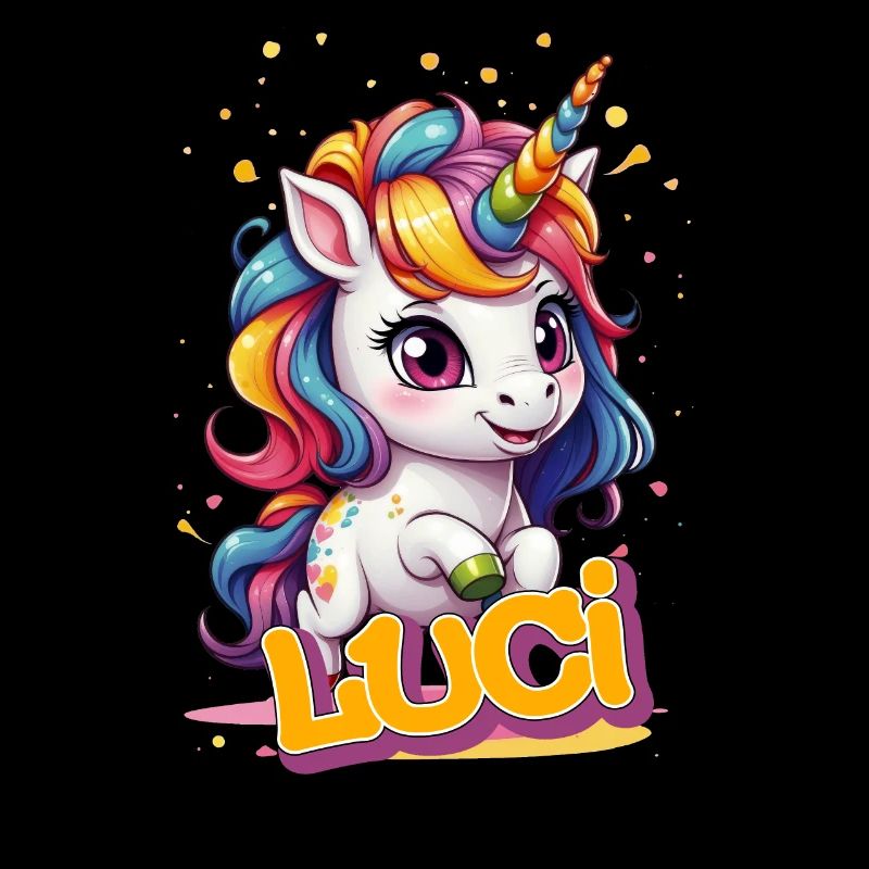 LUCI - Schöner Mädchen Name mit süßem Einhorn