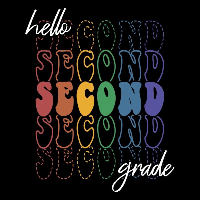 Hello 2nd Grade Retro Groovy Elementary School Gift