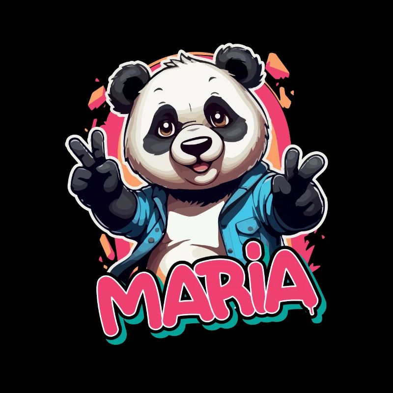 MARIA - Schöner Mädchen Name mit coolem Panda
