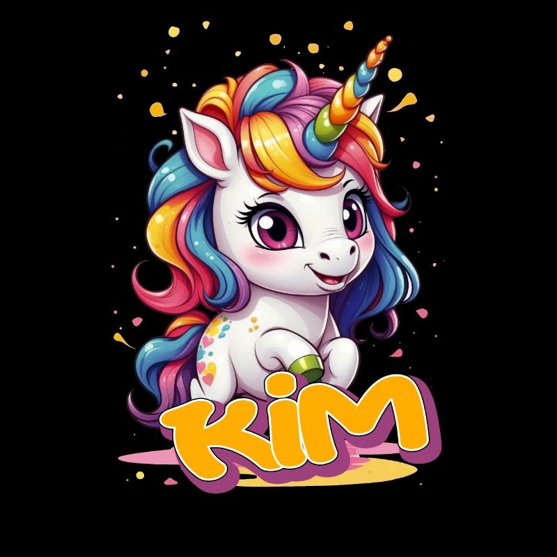 KIM - Schöner Mädchen Name mit süßem Einhorn