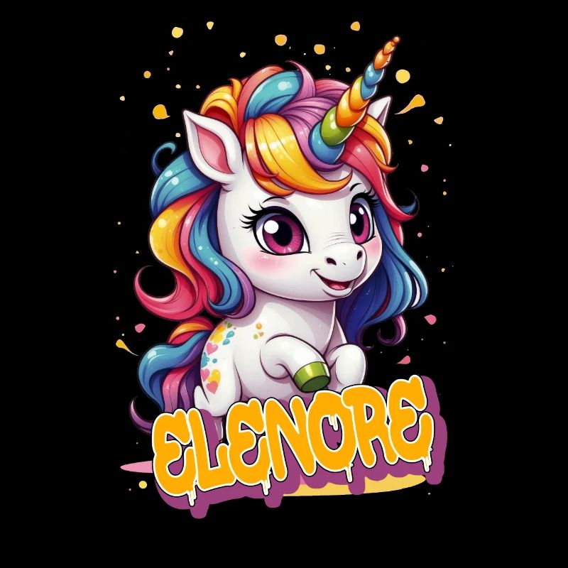 ELENORE - Schöner Mädchen Name mit süßem Einhorn