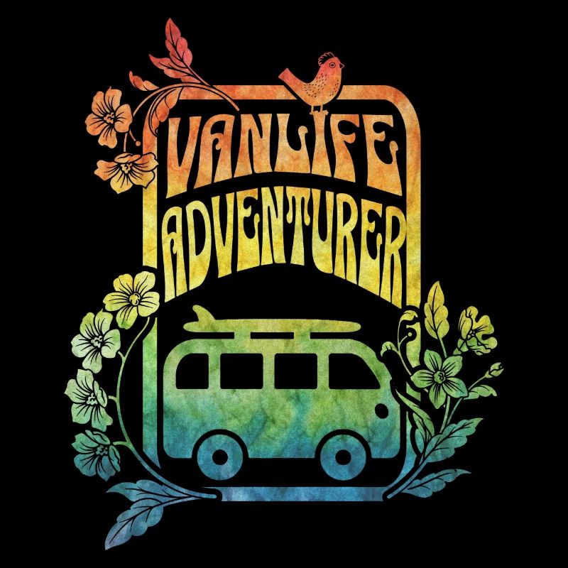 Vanlife - Regenbogenfarbene Blumen