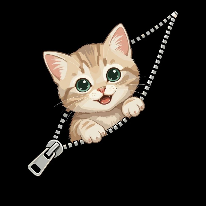 Chat, Costume, Chaton mignon, Fermeture éclair