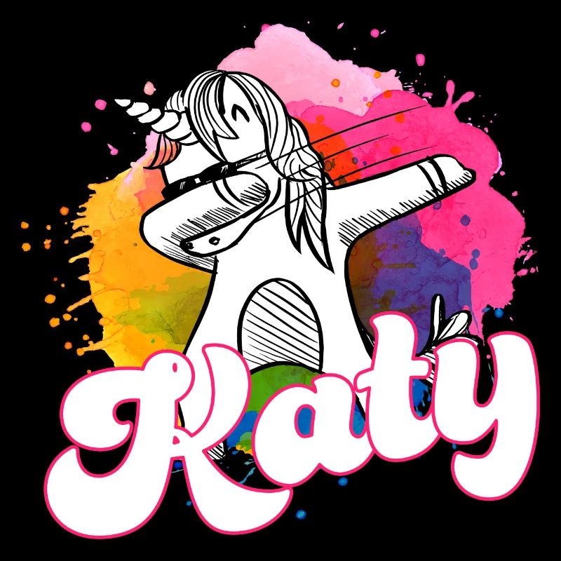 KATY - Beautiful name with dabbing unicorn