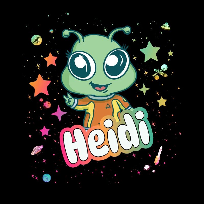 HEIDI - Schöner Mädchen Name mit süßem Alien