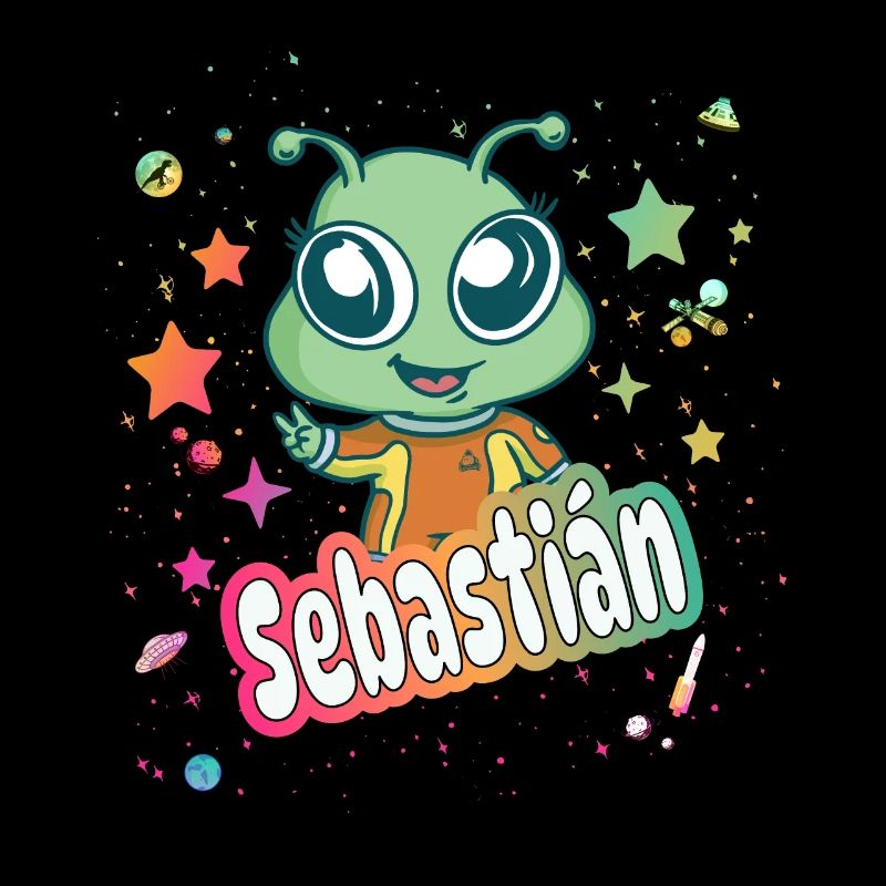 SEBASTIAN - Schöner Junge Name mit süßem Alien