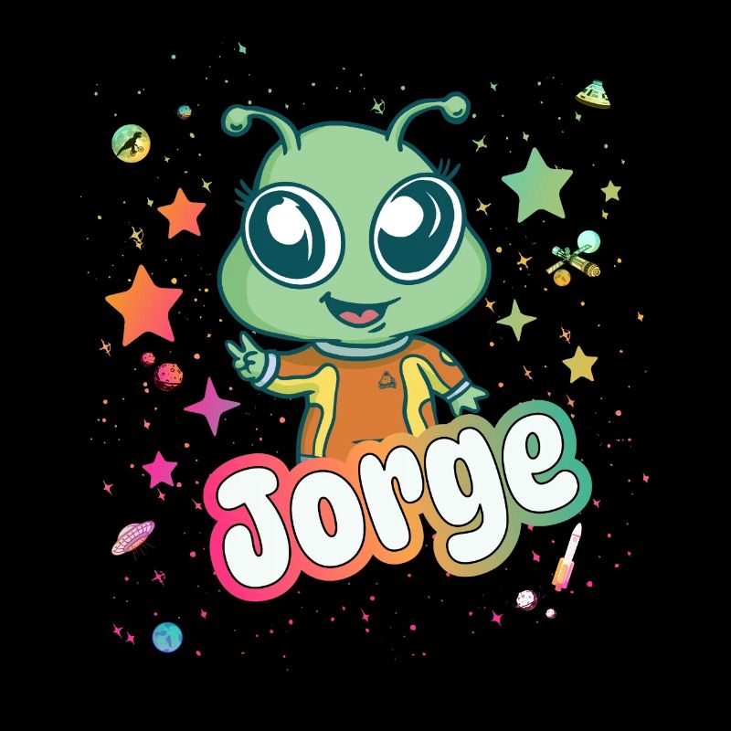 JORGE - Beautiful boy name with cute alien