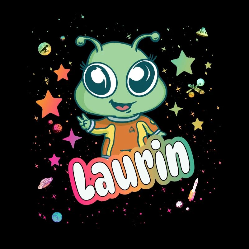 LAURIN - Beau nom de garçon avec un extraterrestre mignon