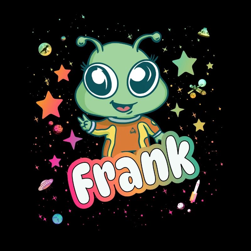 FRANK - Beautiful boy name with cute alien
