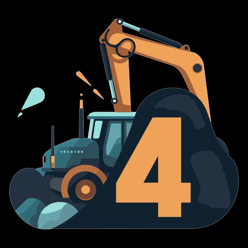 4.Geburtstag Baustelle mit Bagger
