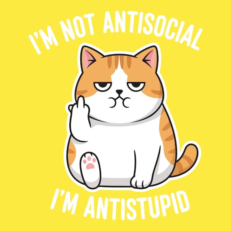 Grumpy Attitude Cat Antistupid