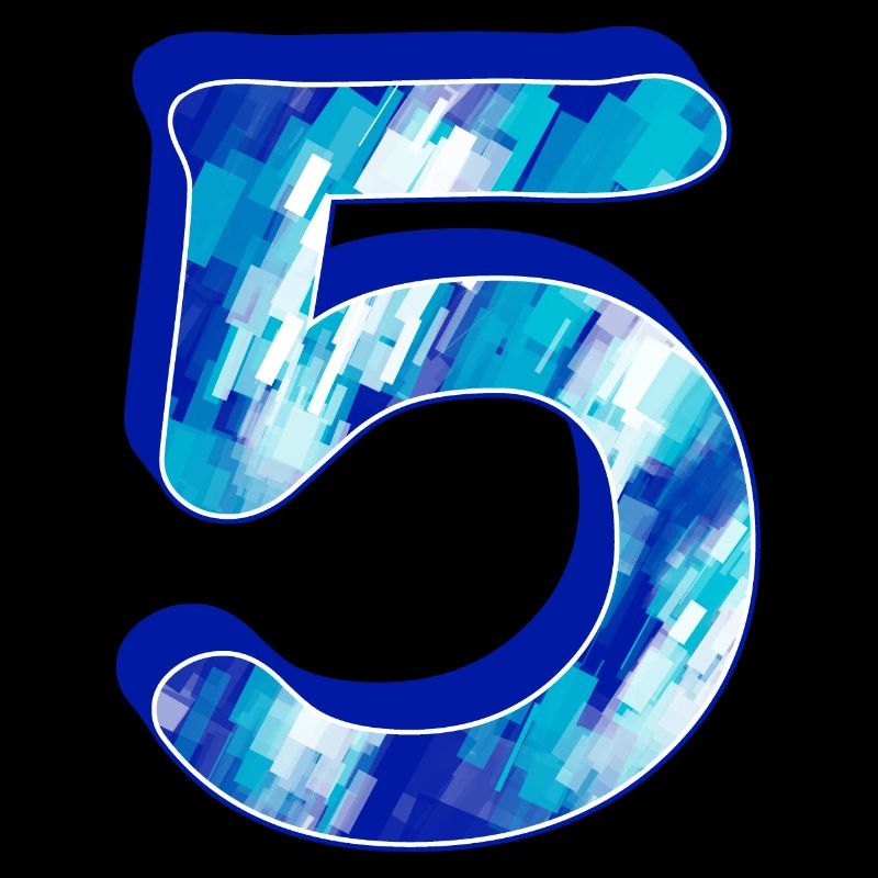 Geburtstag 5 blau