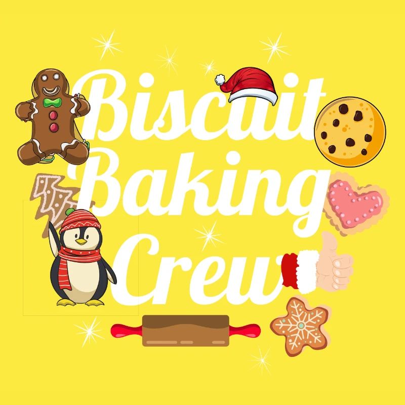 Équipe de Noël de cuisson de biscuits amusants