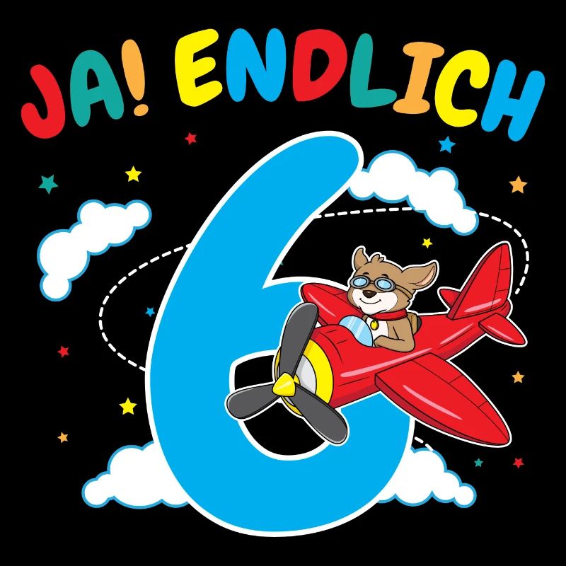 6. Geburtstag Hund Pilot Flugzeug Flieger Geschenk