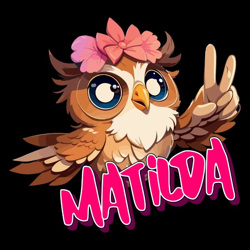 MATILDA - Schöner Mädchen Name mit süßer EULE