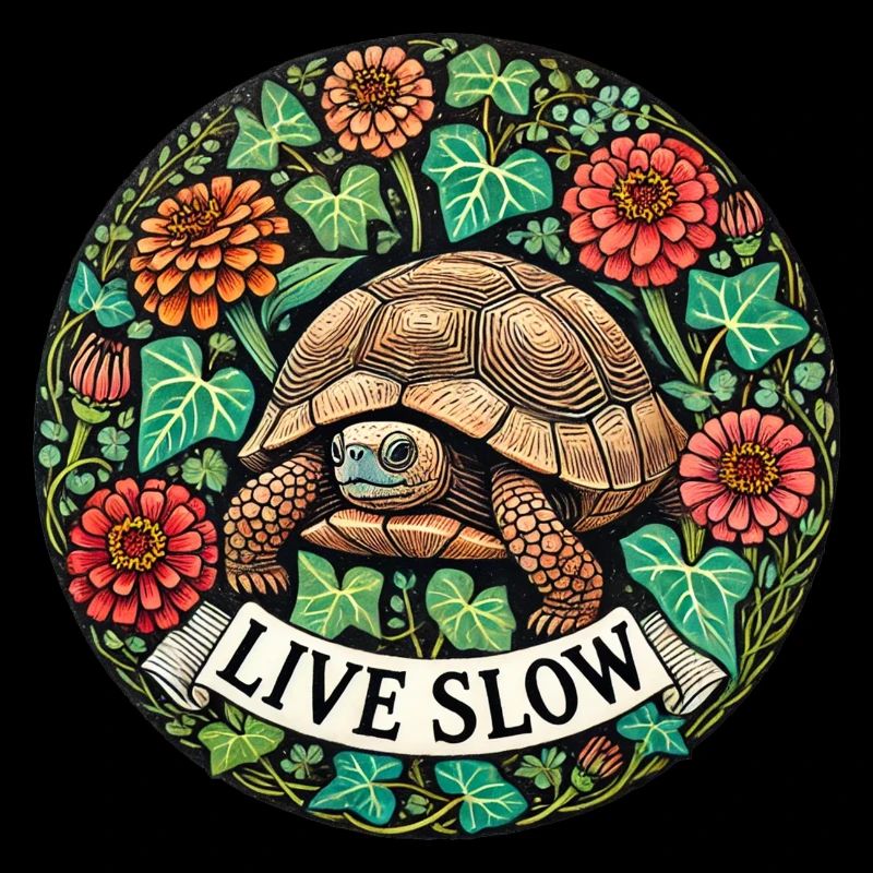 Lebende langsame Schildkröte