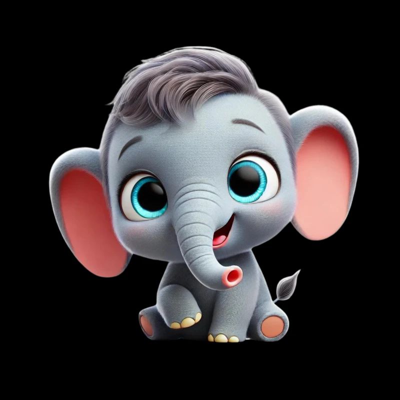Pixar-Style Cartoon Elephant