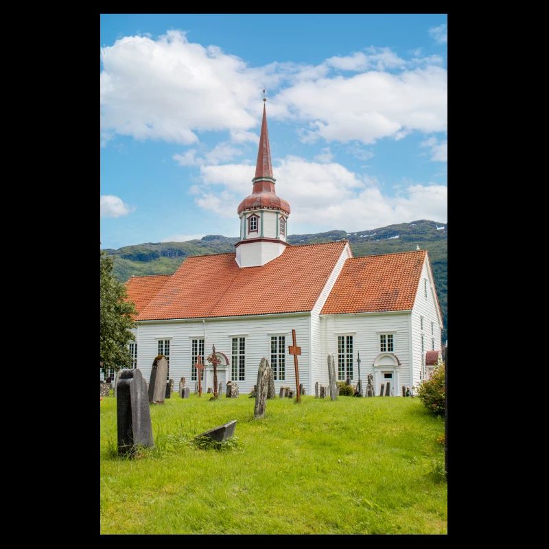 Eid kirke (Eid-Kirche) in Nordfjordeid Norwegen