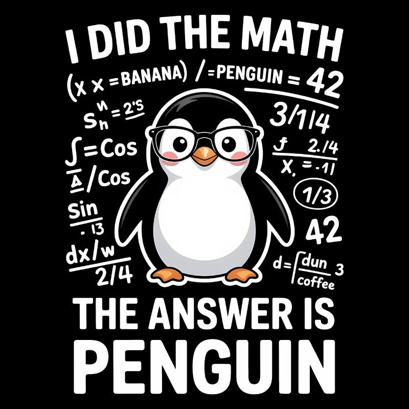 Mathe Sprüche Pinguin Lustiges Mathe Geschenk