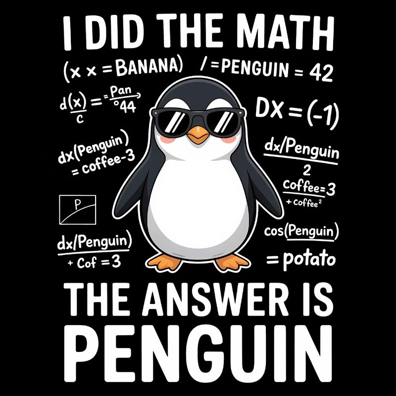 Mathe Sprüche Pinguin Lustiges Mathe Geschenk