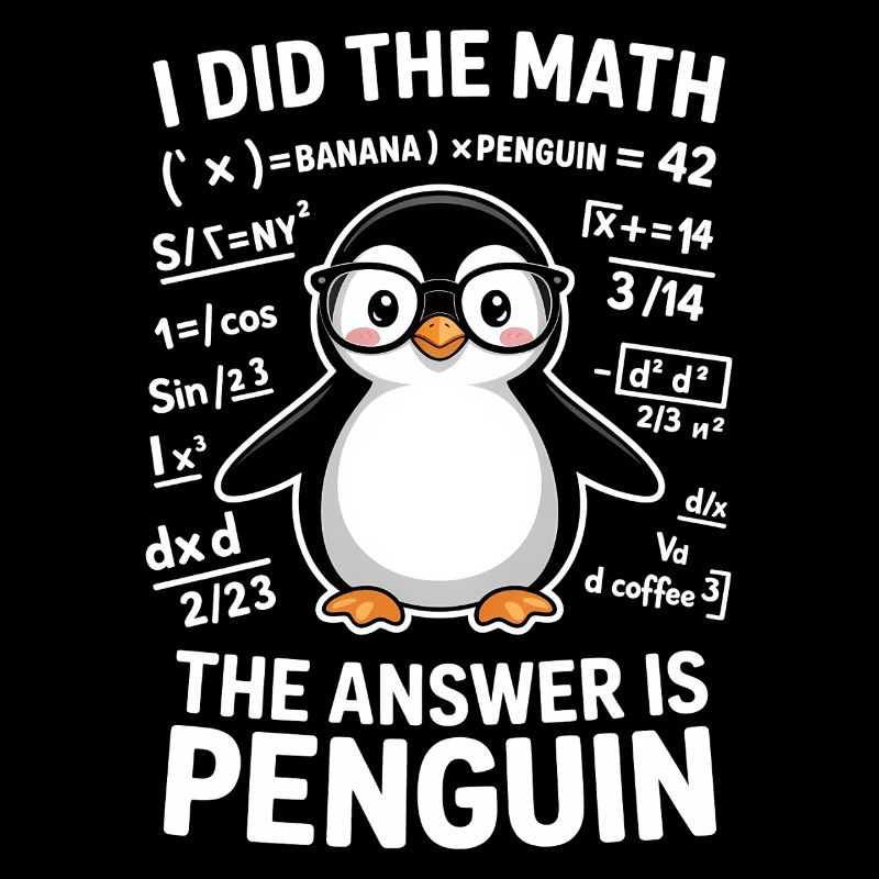 Mathe Sprüche Pinguin Lustiges Mathe Geschenk