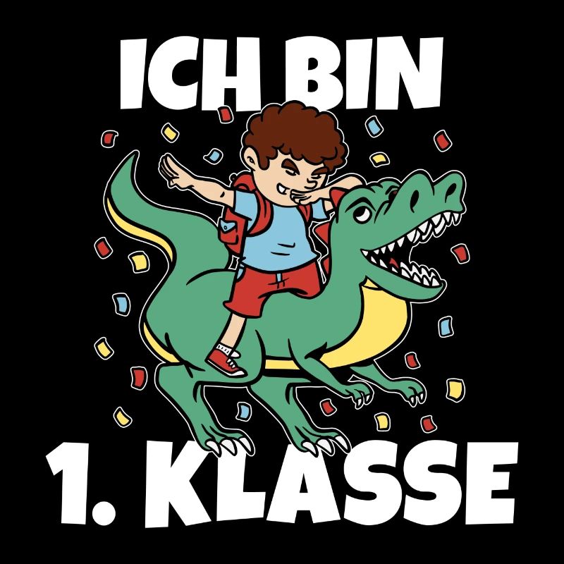 Einschulung 1. Klasse Dino Saurier Dabbender T-Rex