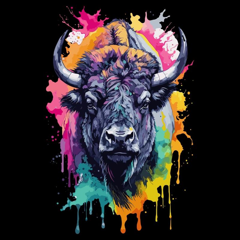 Bison Animaux Cool Coloré