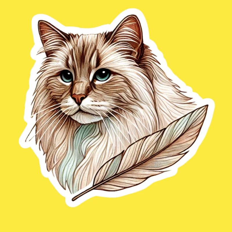 Chat élégant - Compagnon plume