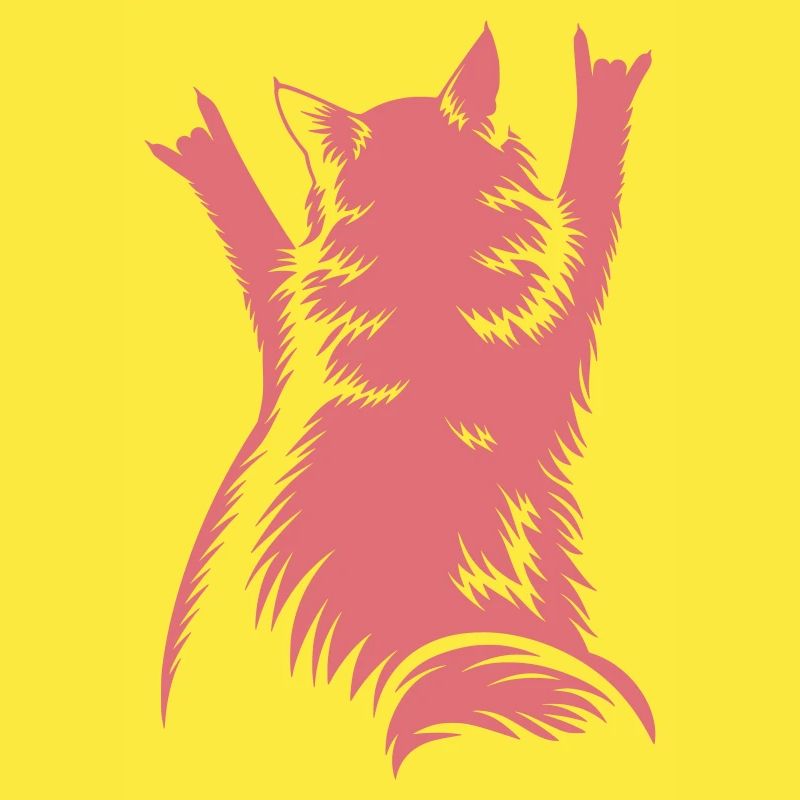 Rock Cat Back View – Devil Horns