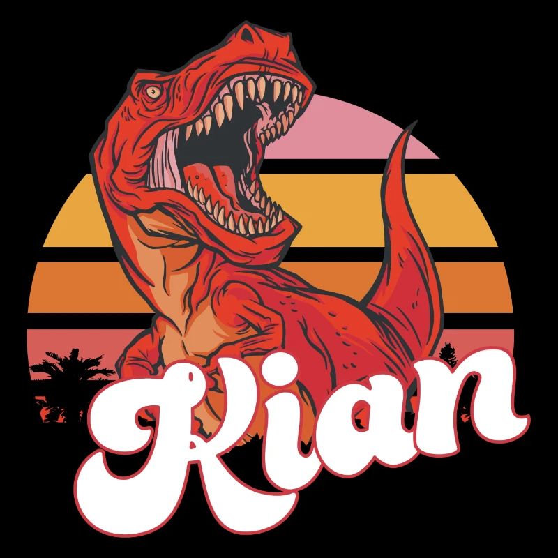 KIAN - Beautiful boy name with T-REX Dino
