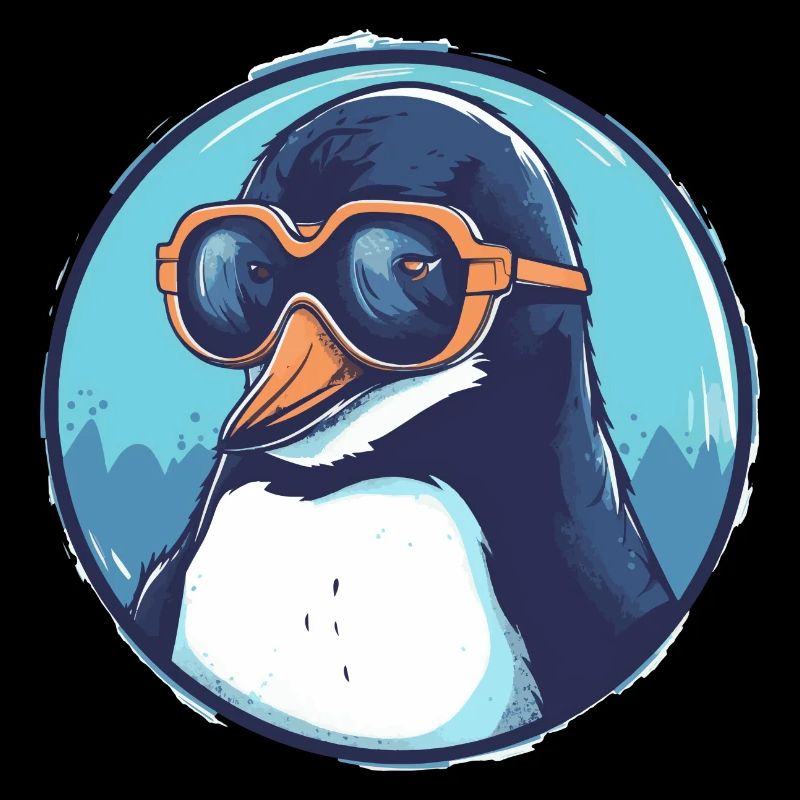 Pinguin mit Sonnenbrille, Antarktisvogel,
