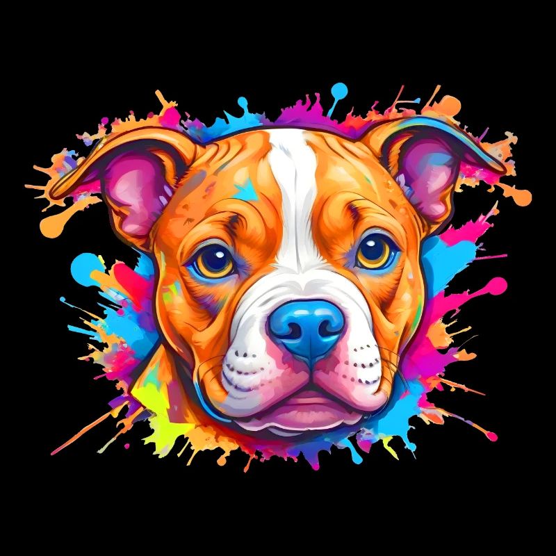 Hunde Welpen Logo Bunter Farbklecks