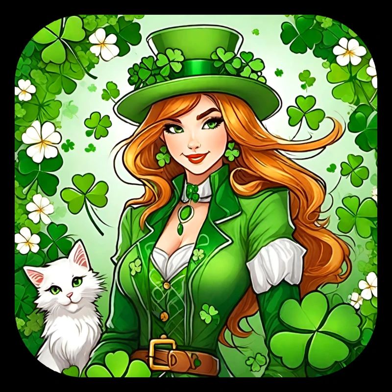Saint Patrick's Day Leprechaun with Cat