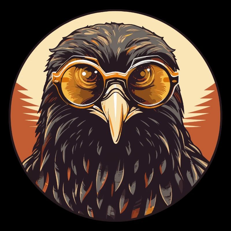Eagle with sunglasses, falcon