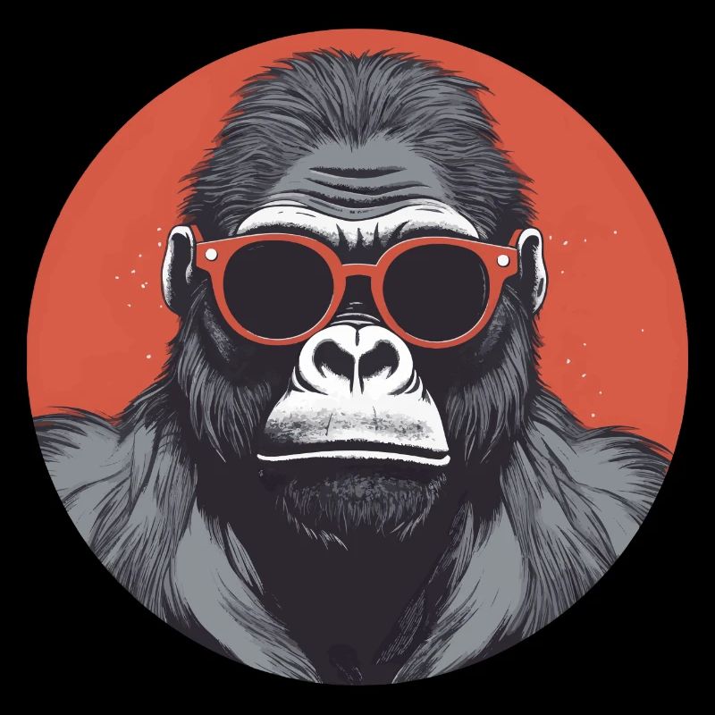Gorilla with sunglasses, monkey, primate