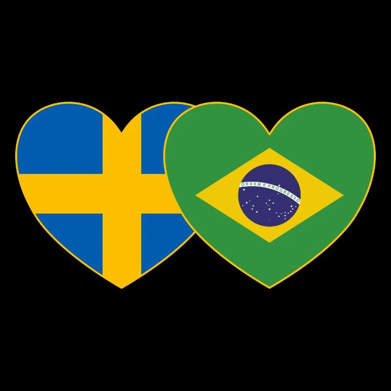 Suède Brésil Drapeau Cœur