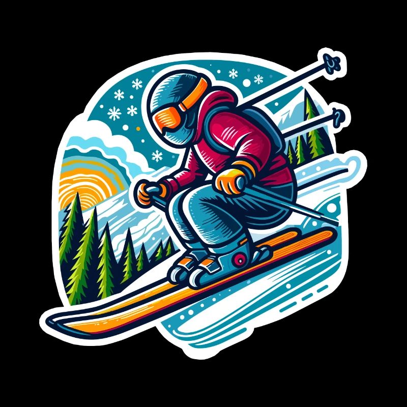 descente ski alpin slalom géant - idée cadeau