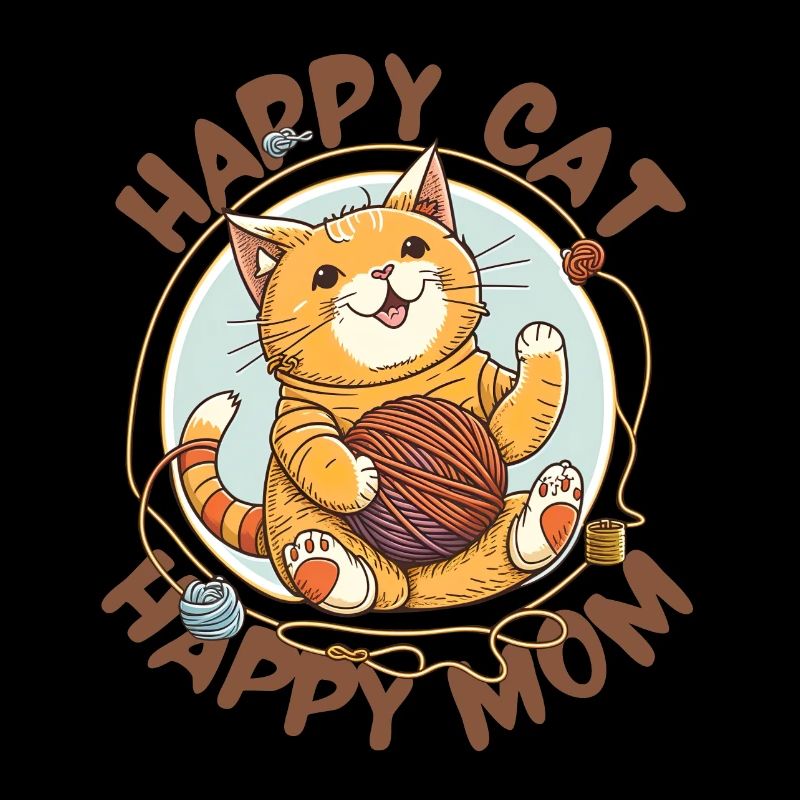 Glückliche Katze Glückliche Mutter