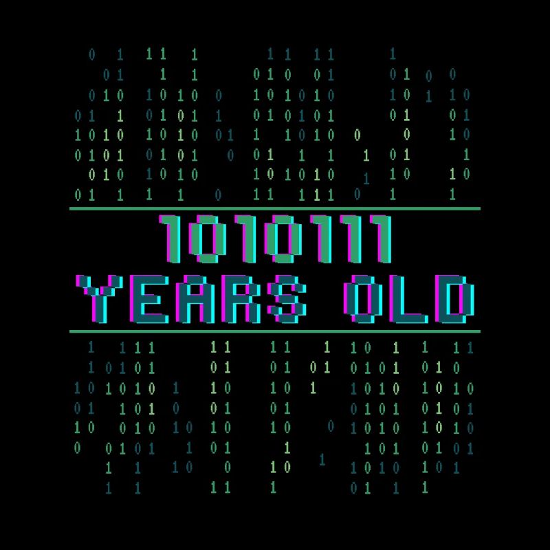 87th Birthday 87 years old Binary Code Coder