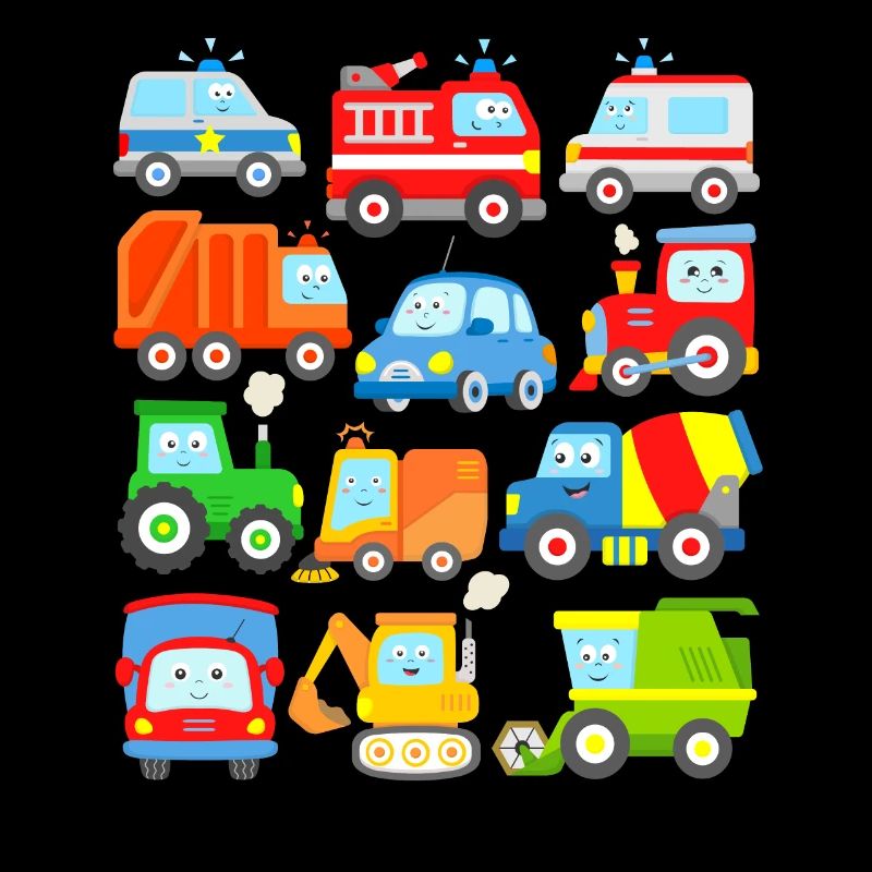 Conception de véhicule enfants voitures train camions