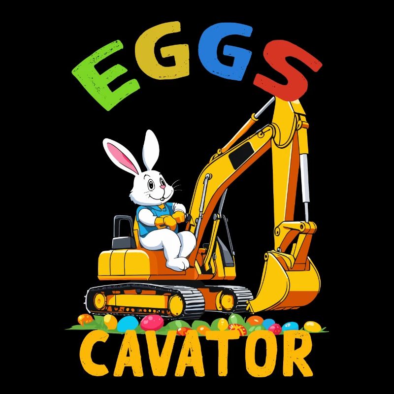 Lustiger Ostern Spruch Osterhase Baggerfahrer