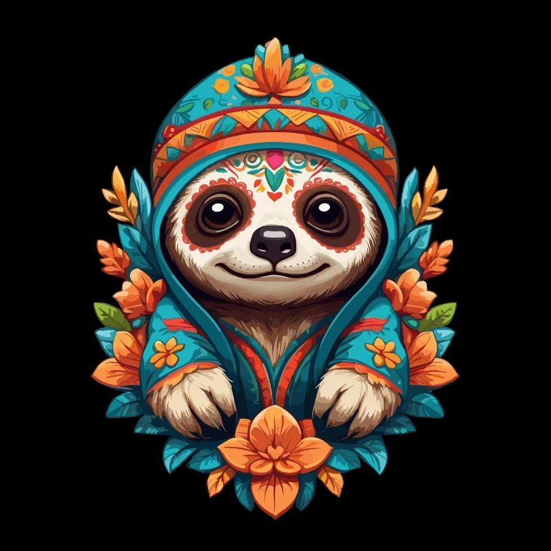 Sloth Iconic Sugar Skull Mexico