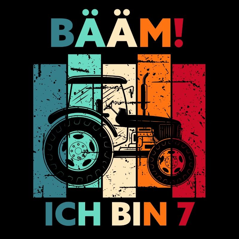 7. Geburtstag 7 Jahre Geschenk Sieben Traktor